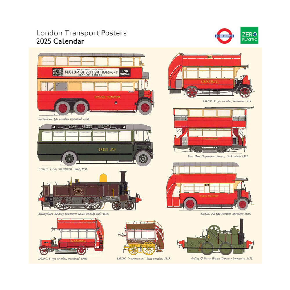 Museums & Galleries London Transport Posters Wall Calendar 2025